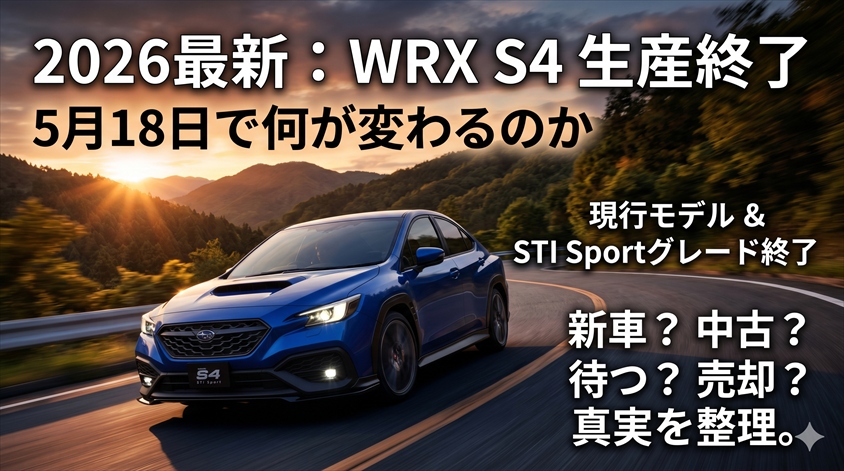 【2026最新】WRX S4生産終了｜5月18日で何が変わるのか