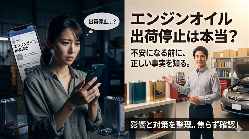 エンジンオイル出荷停止は本当？影響と対策を整理
