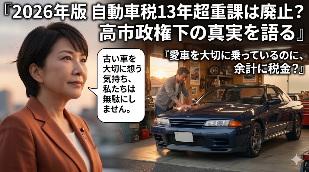 【2026年版】自動車税13年超重課は廃止された？高市政権下の真実