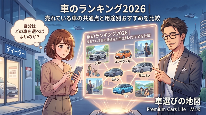 車のランキング2026｜売れている車の共通点と用途別おすすめを比較