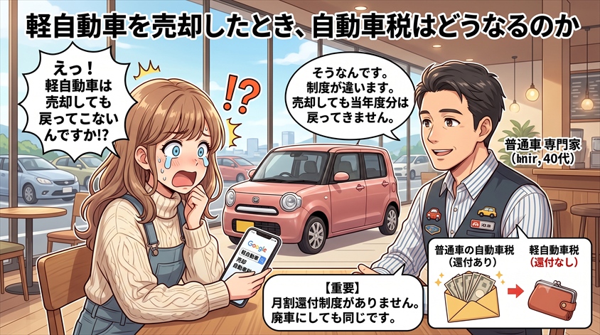 軽自動車を売却したとき、自動車税（軽自動車税）はどうなるのか