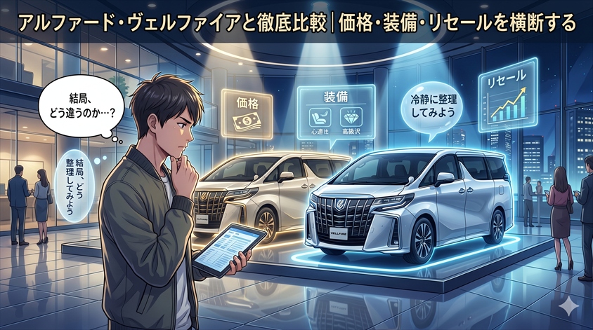 アルファード・ヴェルファイアと徹底比較│価格・装備・リセールを横断する