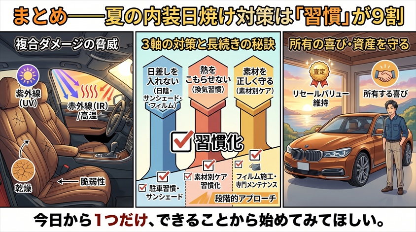 まとめ——夏の内装日焼け対策は「習慣」が9割
