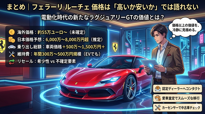 まとめ｜フェラーリ ルーチェ 価格は「高いか安いか」では語れない