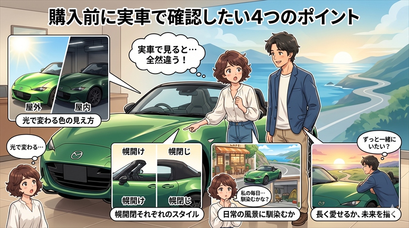 購入前に実車で確認したい4つのポイント