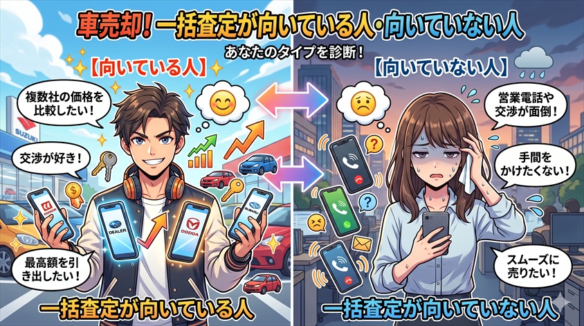 一括査定が向いている人・向いていない人