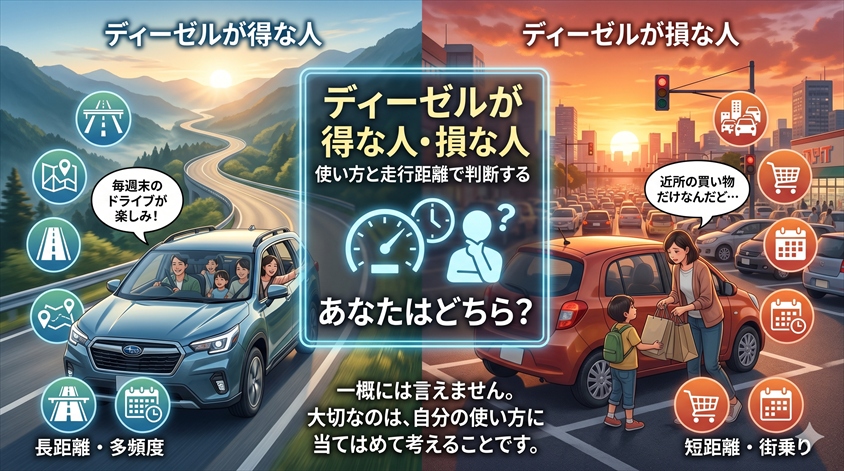 ディーゼルが得な人・損な人｜使い方と走行距離で判断する