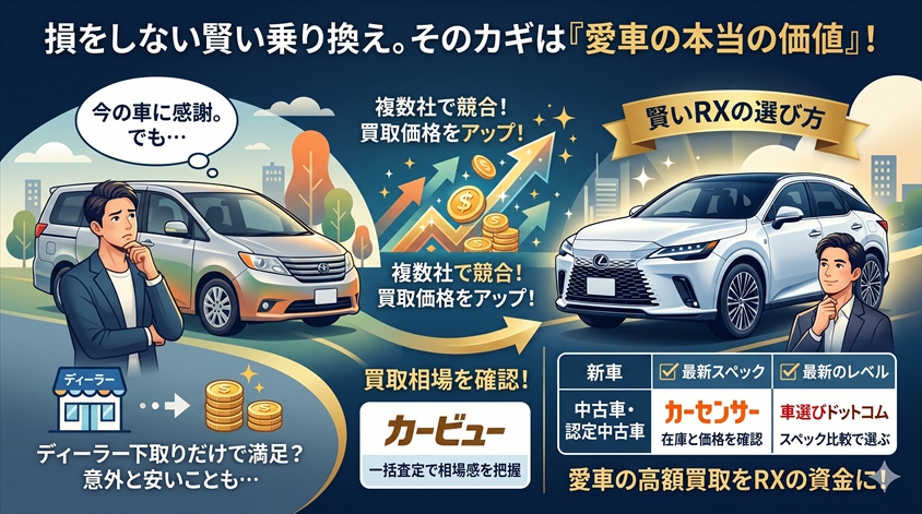 乗り換えを検討中なら、愛車の価値を先に確認しておこう