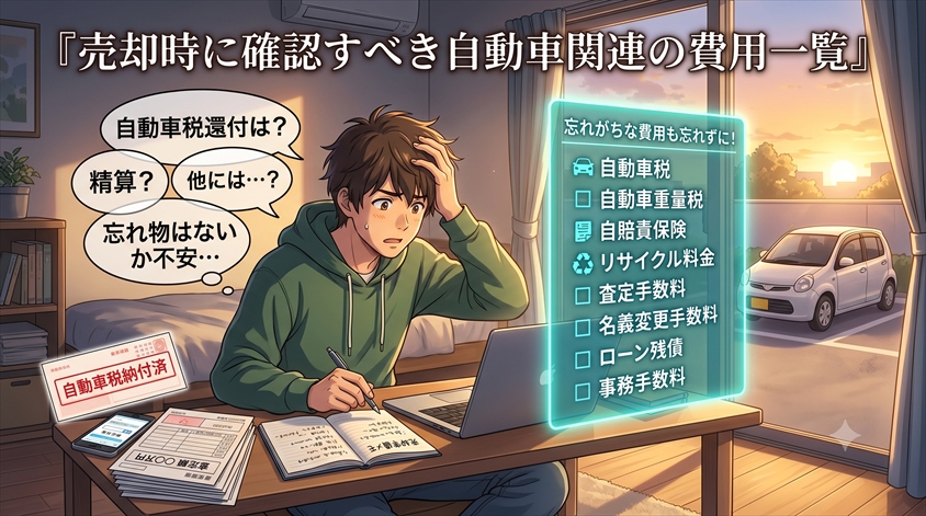 売却時に確認すべき自動車関連の費用一覧
