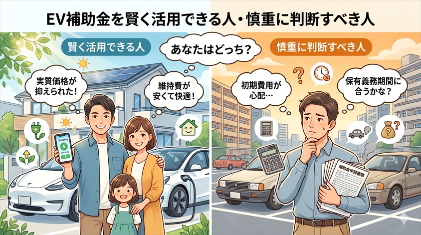 EV補助金を賢く活用できる人・慎重に判断すべき人