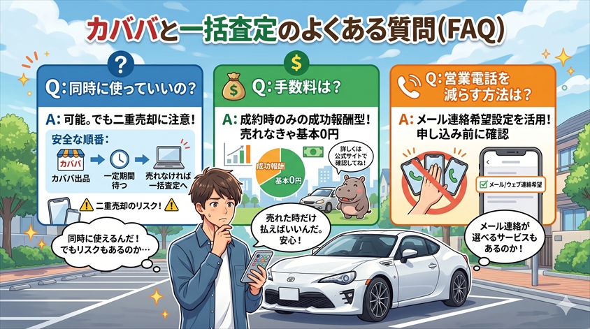 カババと一括査定のよくある質問(FAQ)