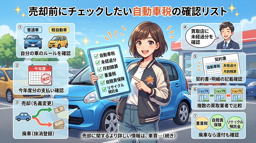 売却前にチェックしたい自動車税の確認リスト
