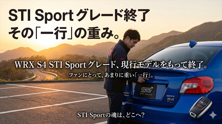 WRX S4 STI Sportグレード終了の意味｜なぜこの一行が重い情報なのか