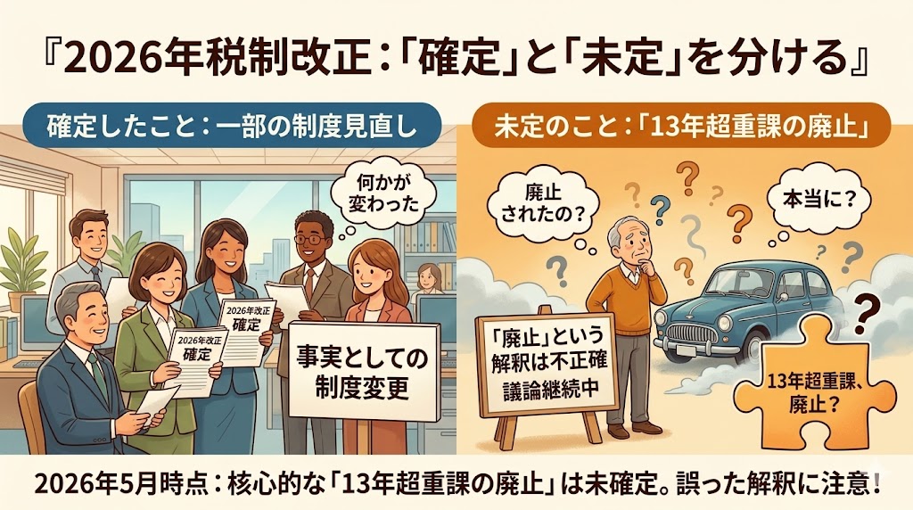 2026年改正で「確定したこと」と「決まっていないこと」を分ける