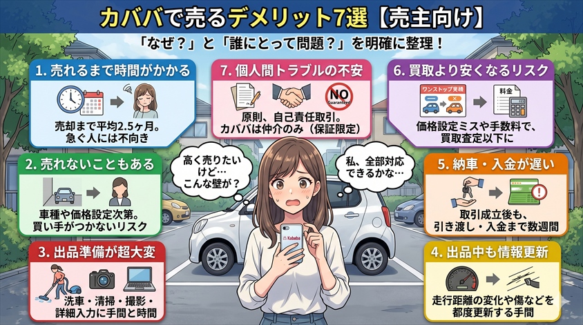 カババのデメリット7選【売る側（売主）向け】