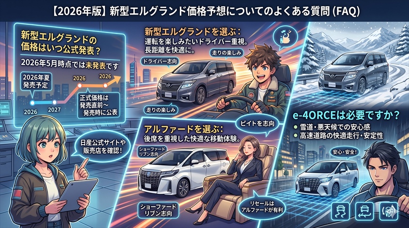 【2026年版】新型エルグランド価格予想についてのよくある質問（FAQ)