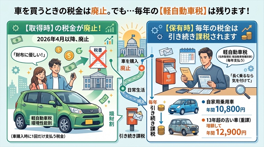 軽自動車税も毎年の税金は残る