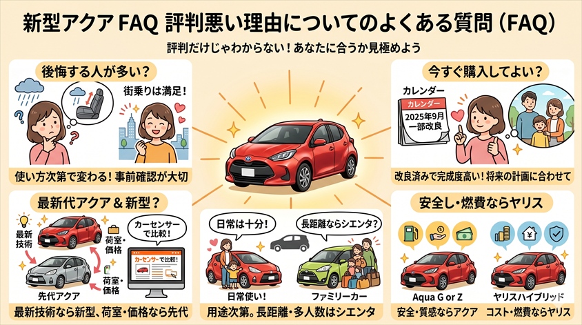 新型アクアの評判悪い理由についてのよくある質問（FAQ）