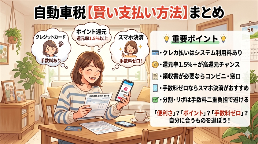 まとめ｜手数料を把握して、自分に合う支払い方法を選ぼう