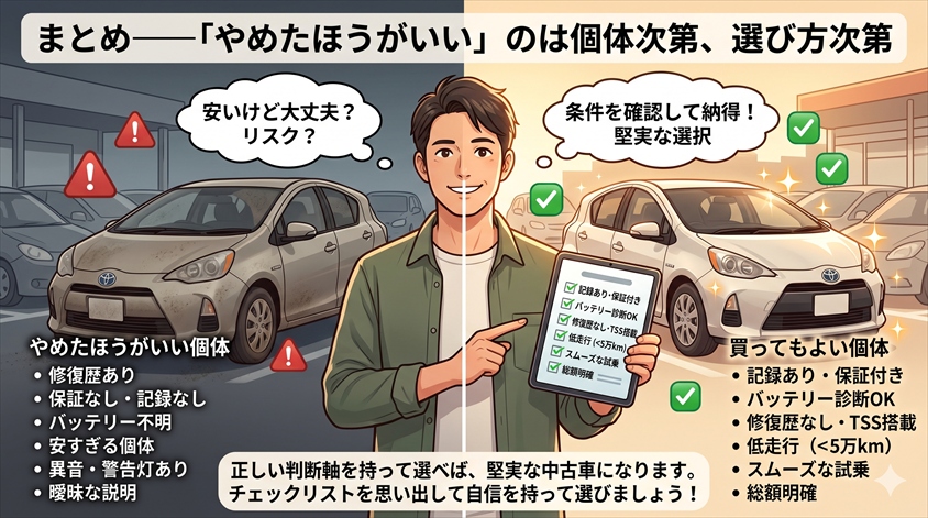 まとめ——「やめたほうがいい」のは個体次第、選び方次第