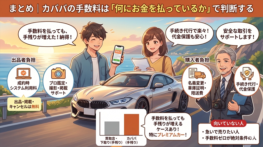 まとめ｜カババの手数料は「何にお金を払っているか」で判断する