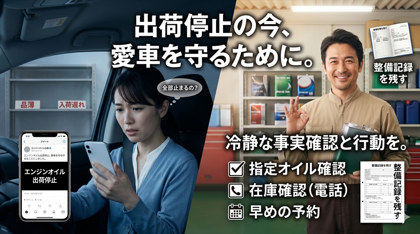まとめ──エンジンオイル出荷停止の今、あなたがすべきこと