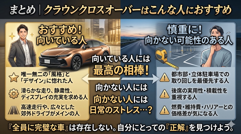 まとめ｜クラウンクロスオーバーはこんな人におすすめ