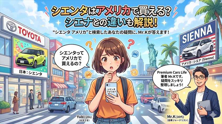 シエンタはアメリカで買える?シエナとの違いも解説