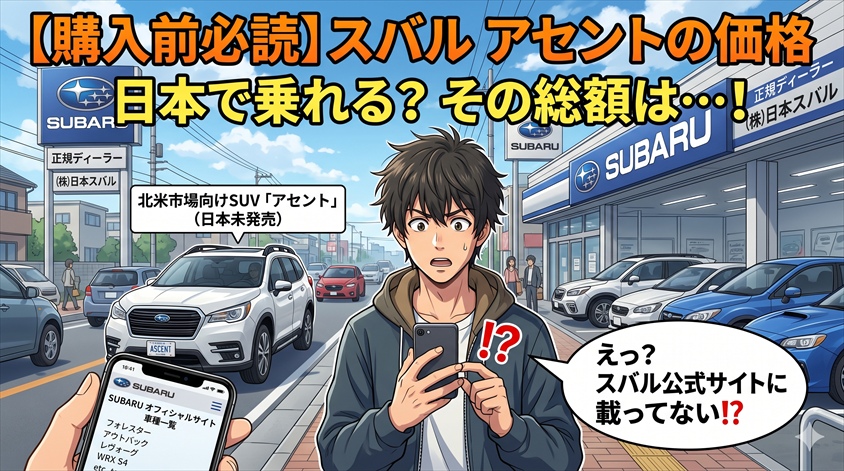 【購入前必読】スバル アセントの価格——日本で乗れる状態の総額は?