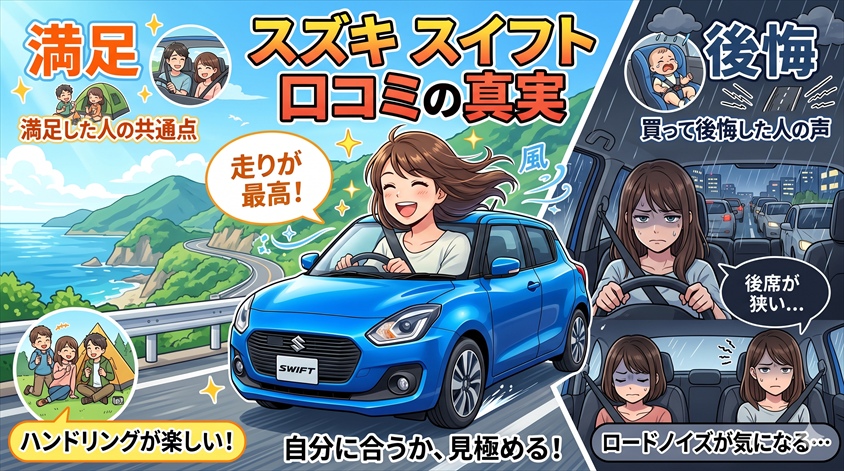 スズキ スイフト口コミの真実｜買って後悔した人の声と満足した人の共通点