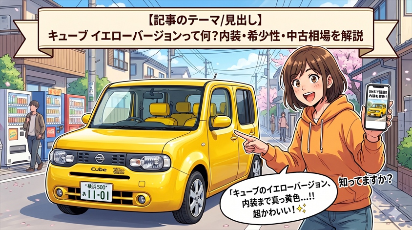 キューブ イエローバージョンって何?内装・希少性・中古相場を解説