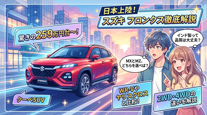 スズキ フロンクスの日本発売価格は?2WD・4WDの違いを解説