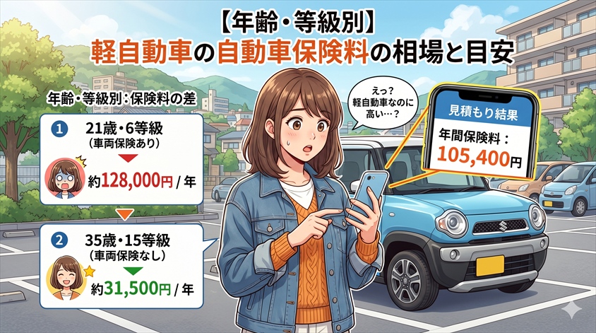 【年齢・等級別】軽自動車の自動車保険料の相場と目安