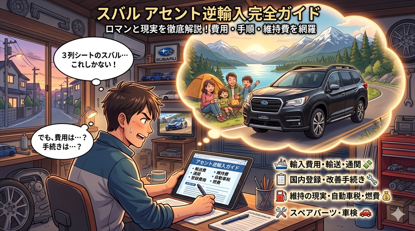 スバル アセント逆輸入ガイド｜費用・手順・維持費を網羅