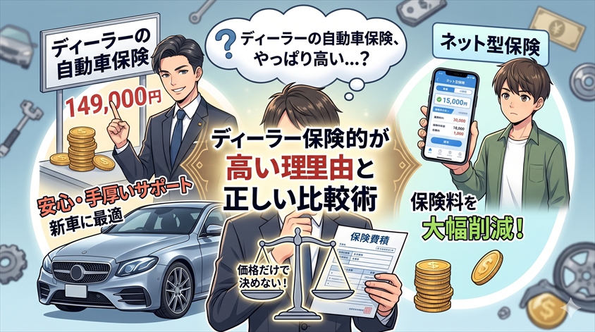 ディーラーの自動車保険が高い理由と正しい比較術