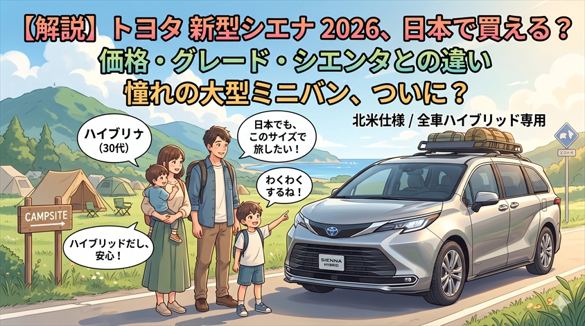 トヨタ シエナ新型2026は日本で買える?価格・グレード・シエンタとの違いを解説