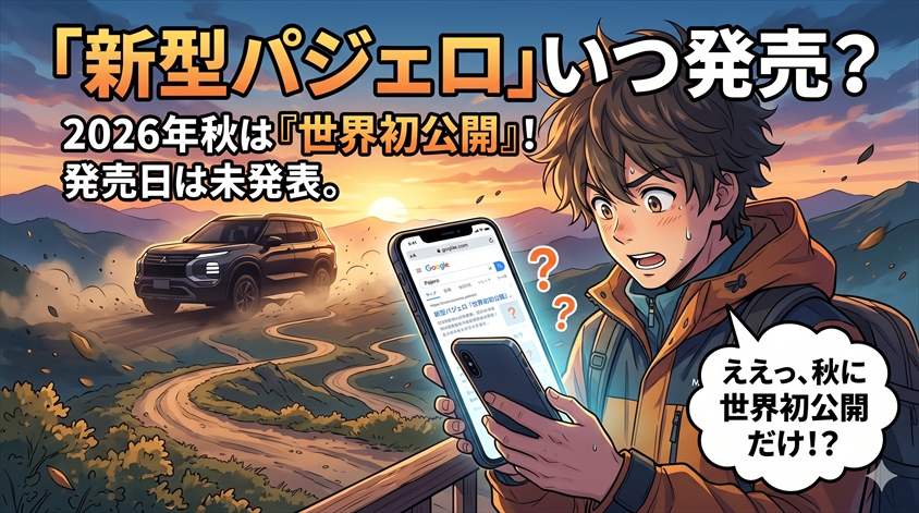 【最新】新型パジェロ発売日はいつ?2026年秋は世界初公開であり発売日ではない