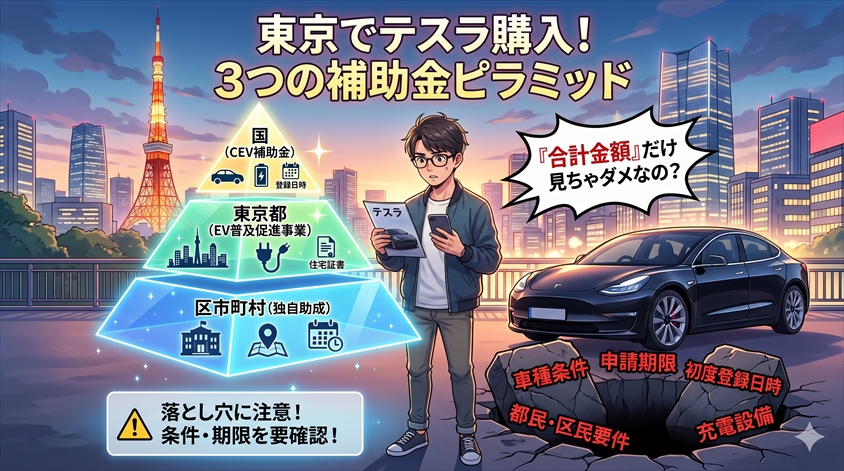 東京でテスラを購入する際の補助金全体像