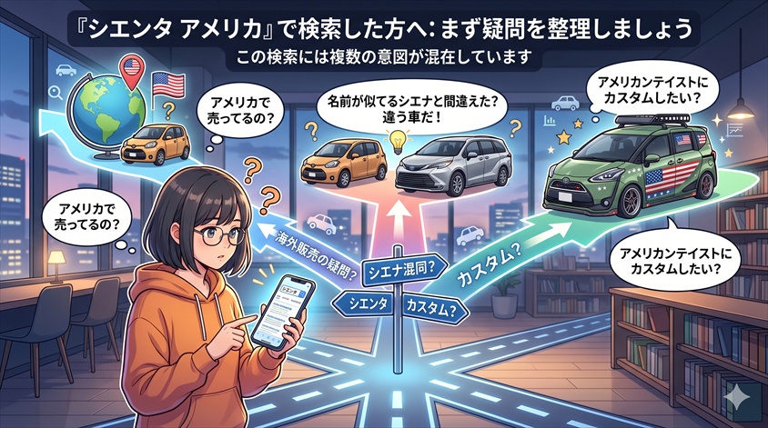 「シエンタ アメリカ」で検索した方へ:まず疑問を整理しましょう
