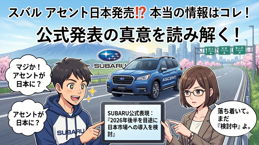 スバル アセントの日本発売は決定した？公式発表の正確な内容