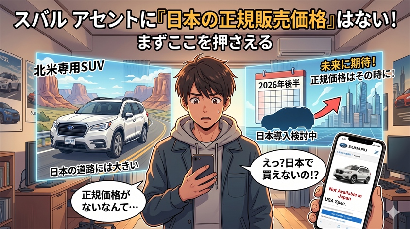 スバル アセントに「日本の正規販売価格」はない——まずここを押さえる