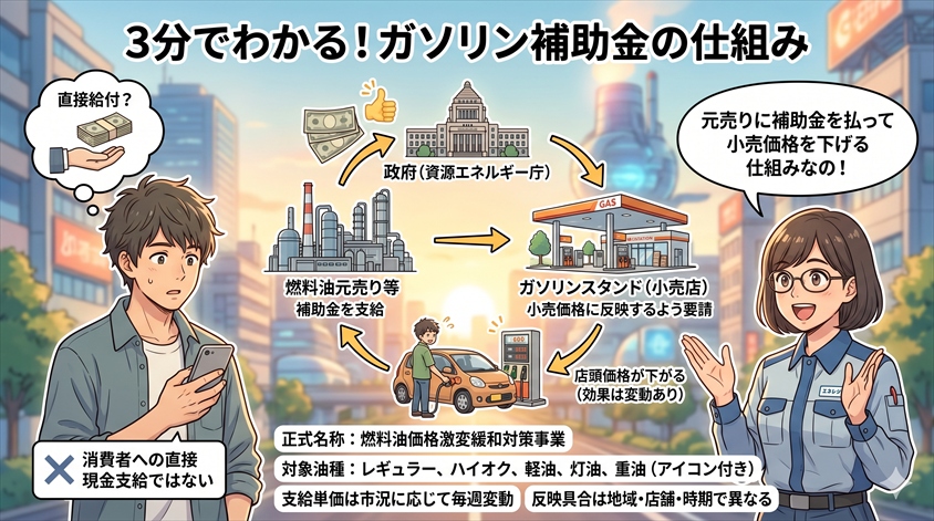 ガソリン補助金とは?仕組みを3分で理解する