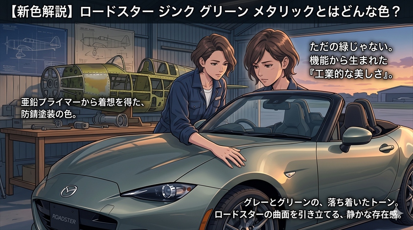 ロードスター「ジンク グリーン メタリック」とはどんな色？