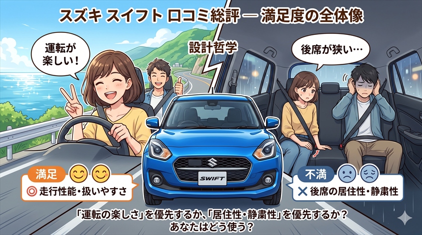 スズキ スイフトの口コミ総評 ─ 満足度の全体像