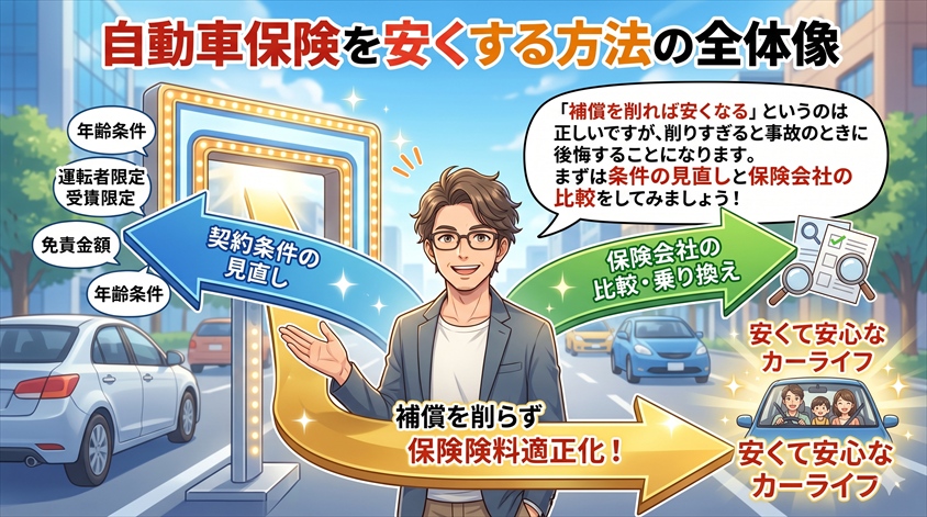 自動車保険を安くする方法の全体像