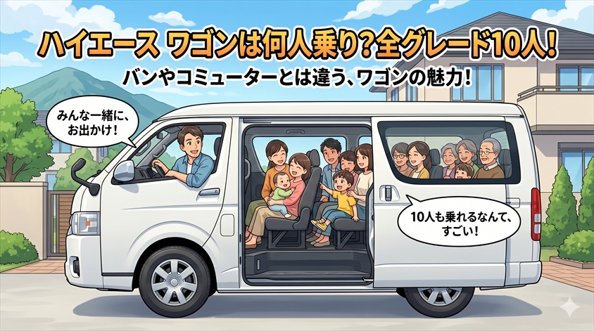 ハイエース ワゴンは何人乗り？全グレードの定員を確認しよう