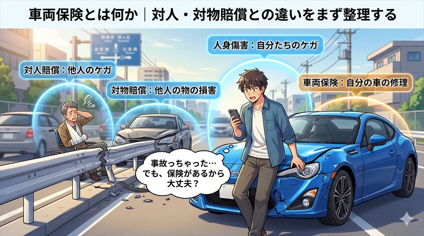 車両保険とは何か｜対人・対物賠償との違いをまず整理する