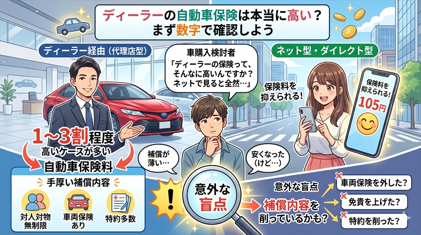 ディーラーの自動車保険は本当に高い？まず数字で確認しよう