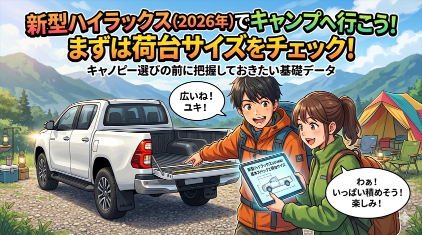 新型ハイラックス（2026年）の基本スペックと荷台サイズ