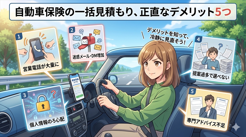 自動車保険の一括見積もり、正直なデメリット5つ